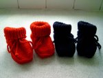 babyslofjes rood en donkerblauw